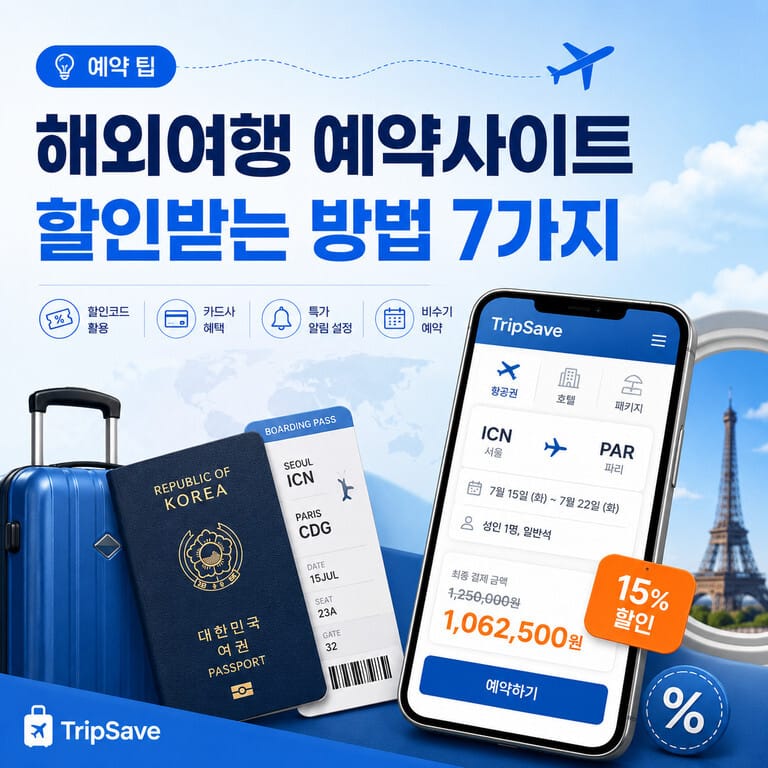 해외여행 예약사이트 할인받는 방법 7가지와 여행 예약 할인 팁